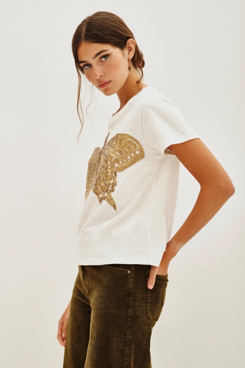 Remera Butterfly Rainbow Crudo