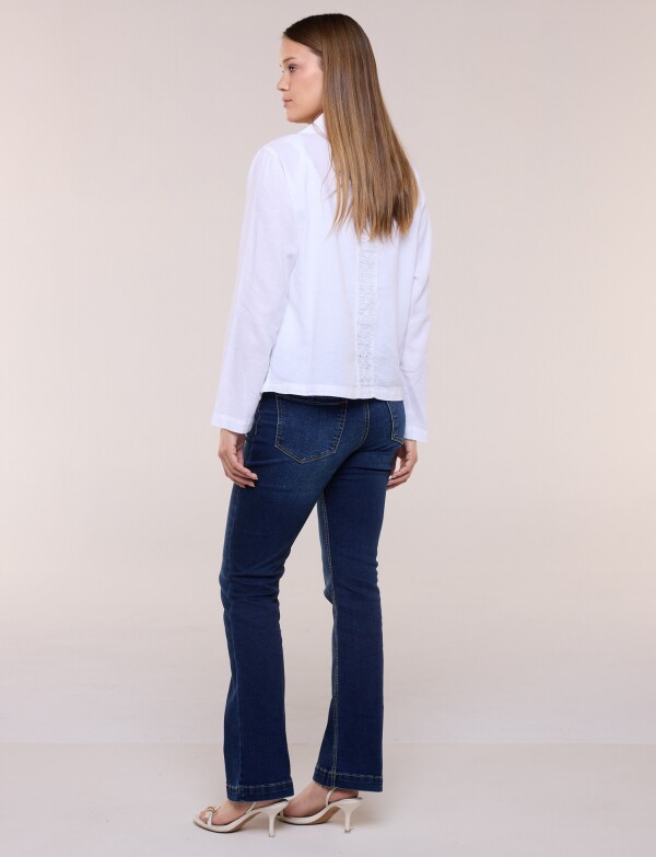 Blazer Lino Broderie BLANCO