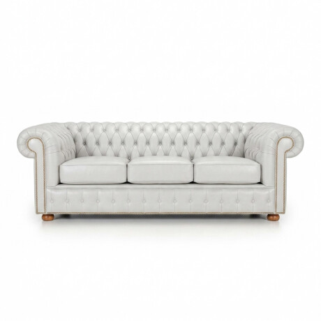 Sofá Chesterfield Novo - Cuero Básico - 3 cuerpos Blanco - (Preventa)