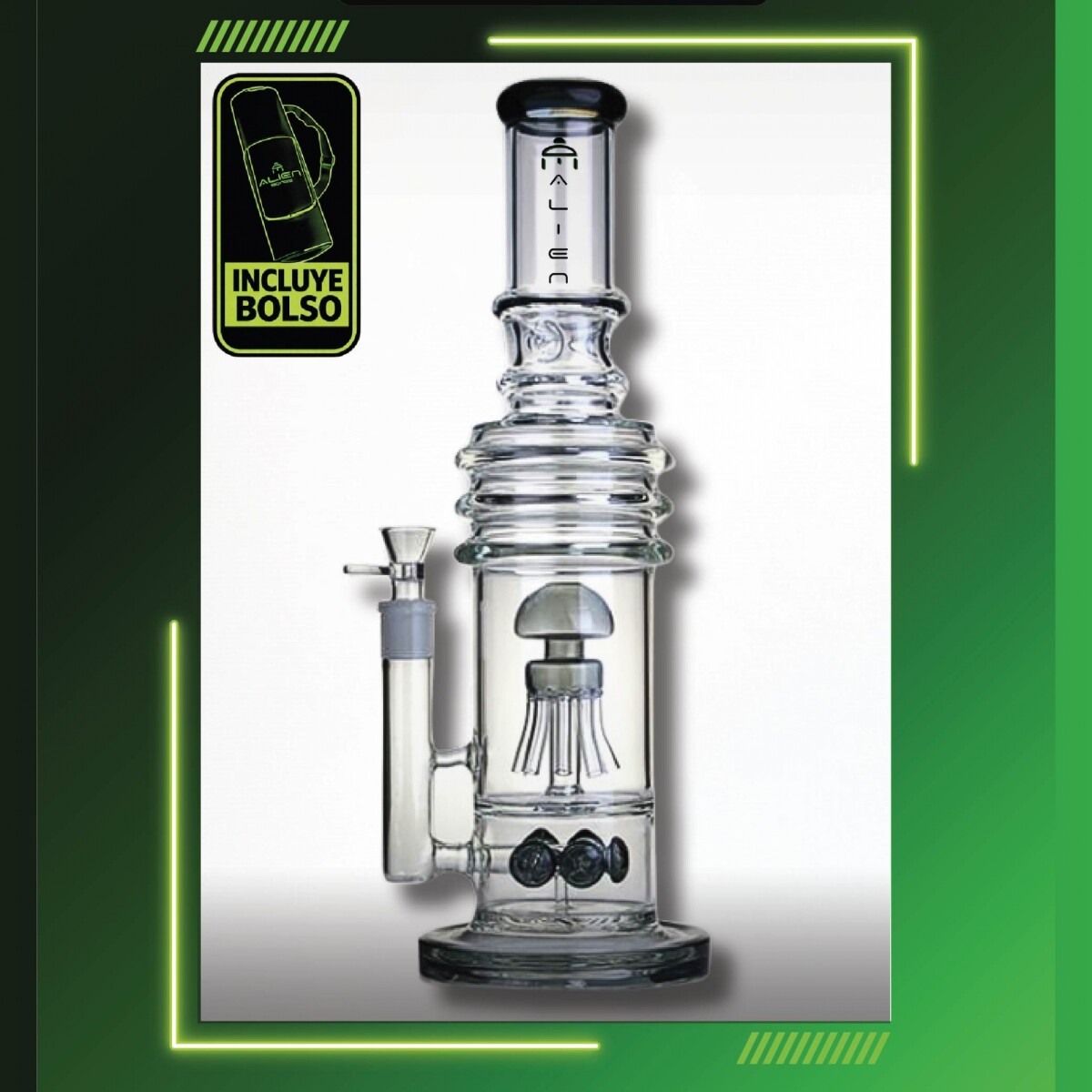 BONG ALIEN DOBLE PERCOLADOR PULPO 41CM - AL259 