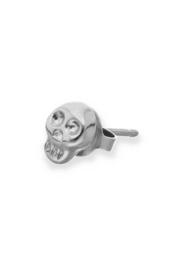 PIERCING DE ALEACIÓN DE METALES BAÑADO EN PLATA EN FORMA DE CALAVERA Piercing
