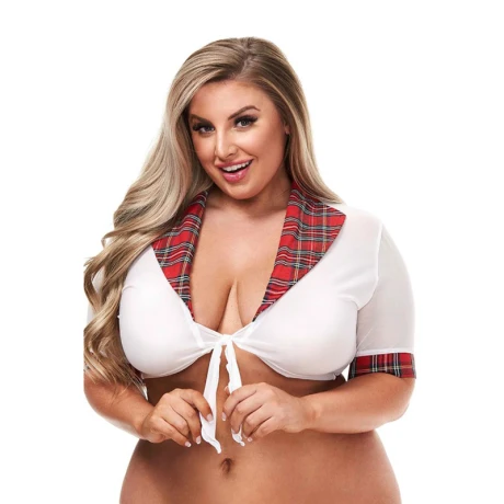 Schoolgirl Top Teachers Pet Queen Rojo