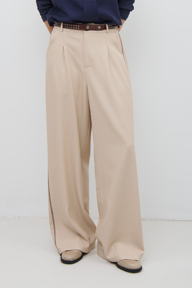 PANTALON JEAN TEXTIL BEIGE
