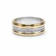 Anillo plata y lamina de oro con zirconias en riel Anillo plata y lamina de oro con zirconias en riel