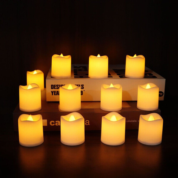 Velas Velitas Luz Led Pila Pack 24 Unidades Decorativo Variante Cálidas 2