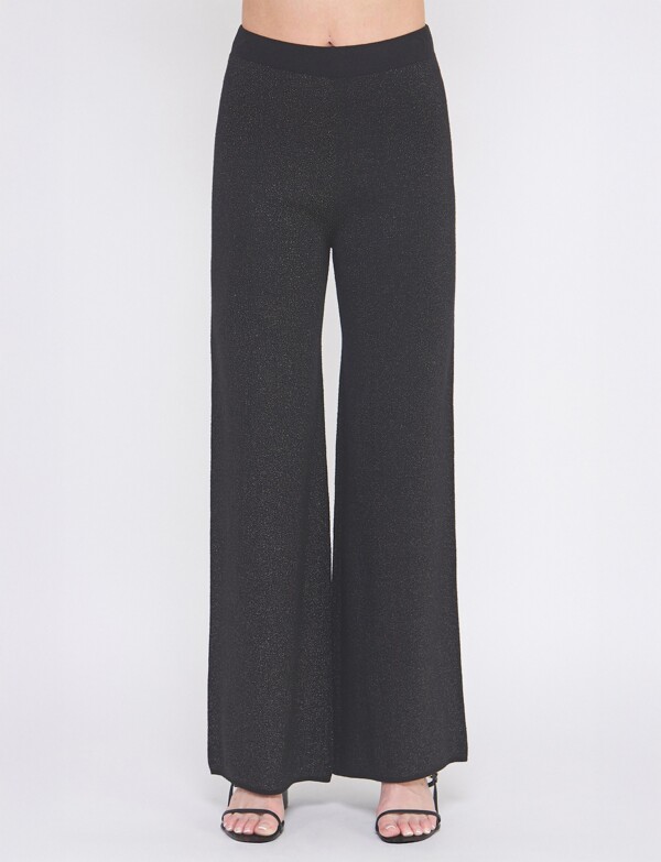 Pantalon Wide Leg Brillo NEGRO