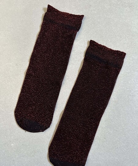 MEDIAS CORTAS LUREX BORDEAUX