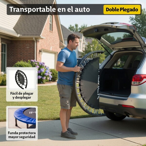 Mini Trampolin Plegable Cama Elástica Saltarín Fitness 102 Cm IMBACK Color Azul Mini Trampolin Plegable Cama Elástica Saltarín Fitness 102 Cm IMBACK Color Azul