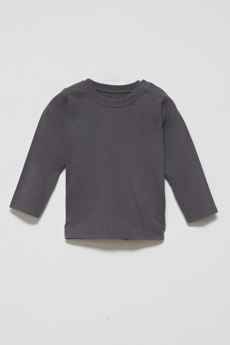 Remera manga larga básica Gris Oscuro