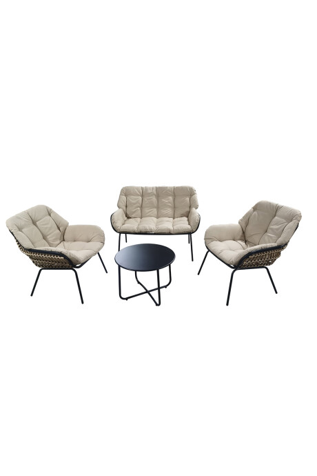 Juego De Living Sena, Mesa, Sofa Y 2 Butacas Color Unico
