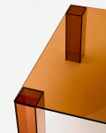 Mesa auxiliar Adularia de cristal templado marrón 85 x 85 cm