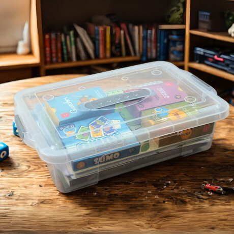 Caja organizadora 8,40lt con trabas TRANSPARENTE