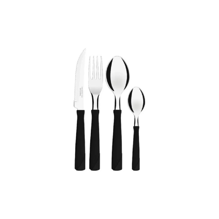 SET DE CUBIERTOS TRAMONTINA NEW KOLOR 24 PIEZAS NEGRO