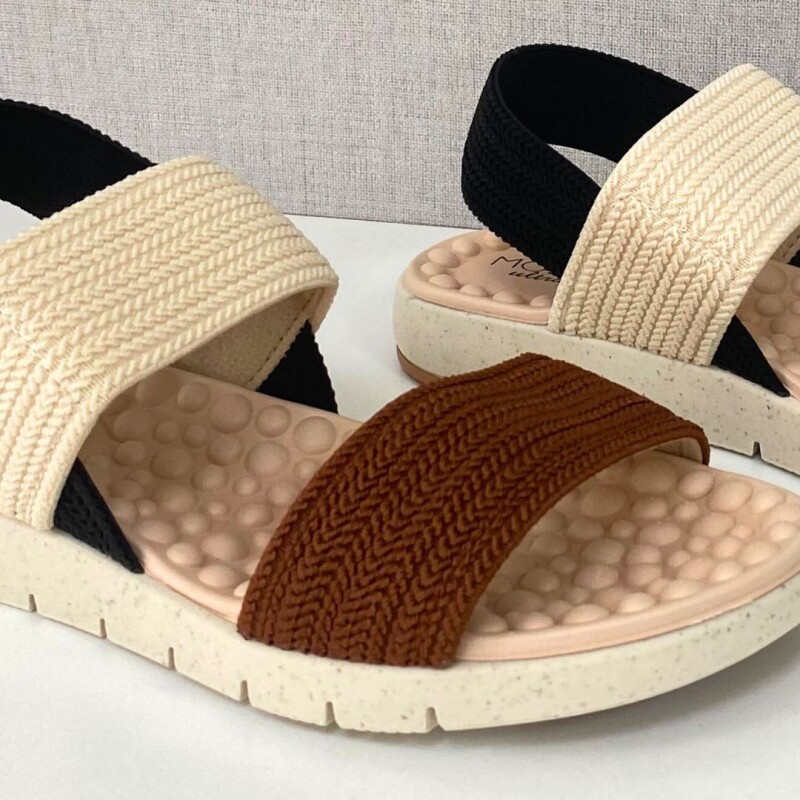 Sandalia Elastizada Modare Beige/negro