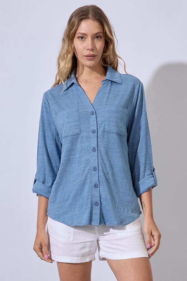 Camisa Tejida AZUL