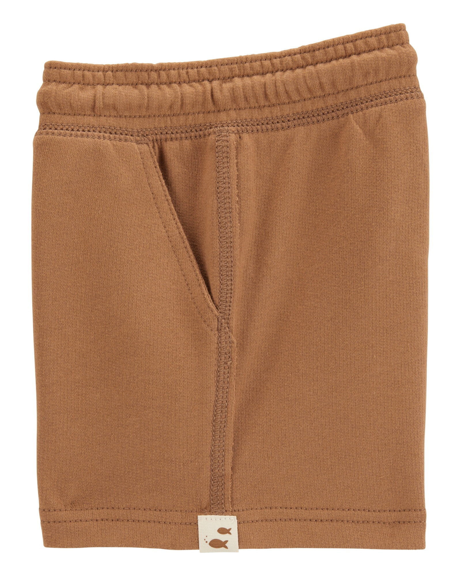 Short deportivo de algodón, marrón Sin color