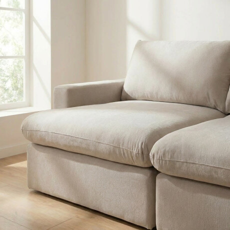 Sofá Cama Slow (Retráctil) - Tela Microfibra FX4-10 (Beige)