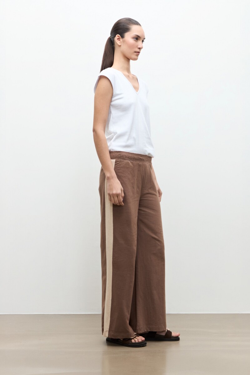 Pantalon contraste lateral topo