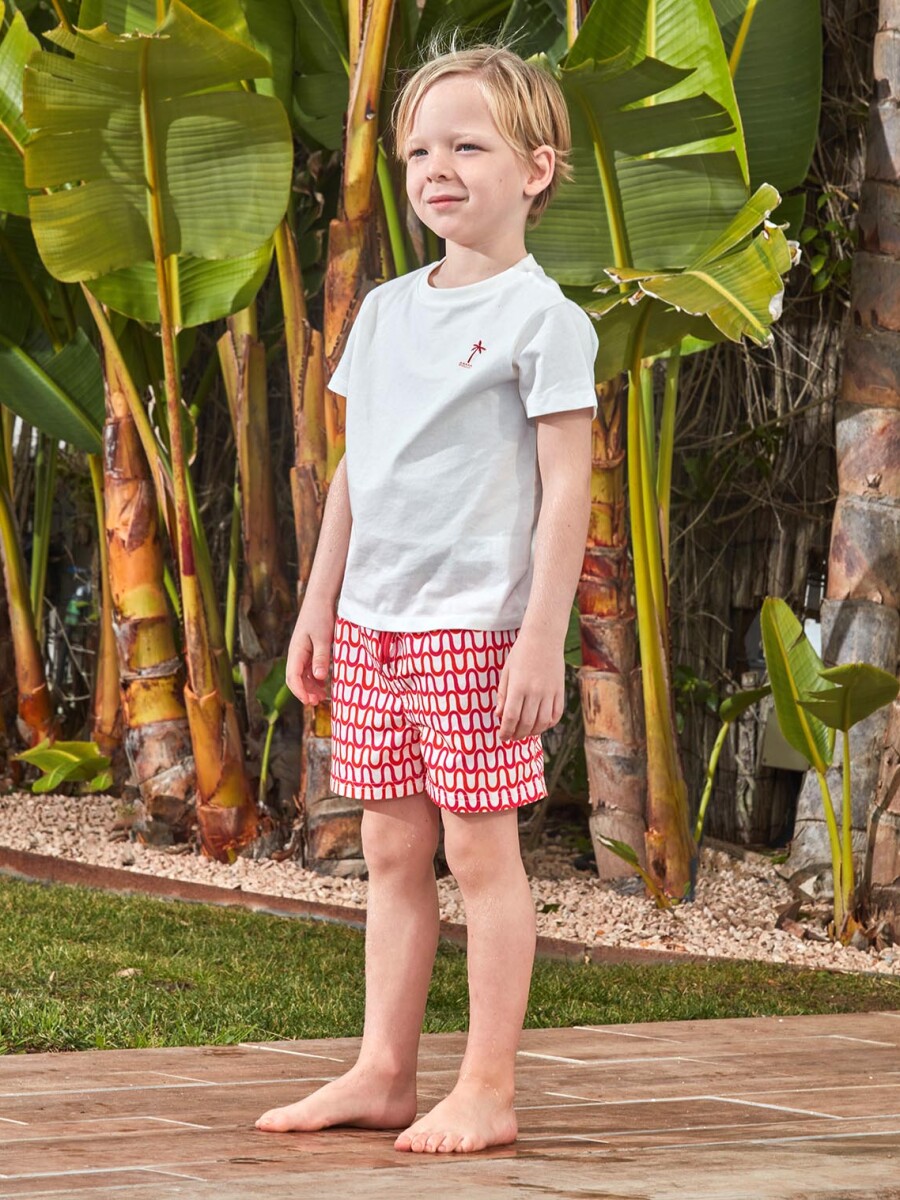 Camiseta Estampado Surf Life Blanco