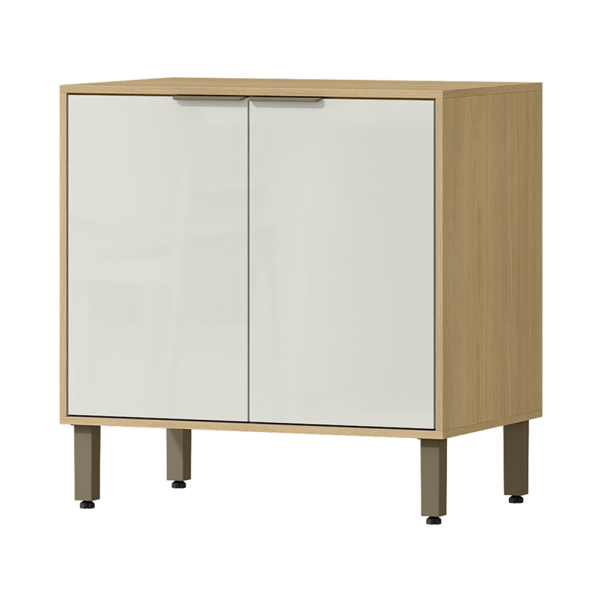 Bajo Mesada Linea Gloria 80 cm 2 Puertas y 1 Estante con Tapa - Castaño / Off White 