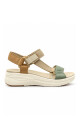 Sandalia con velcro Aurora Beige