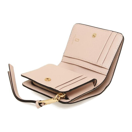 Billetera de cuero compacta, Marc Jacobs Beige