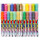 Set X24 Marcadores Tiza Líquida Punta Reversible Chalk Neon Brillo P/ Vidrio, Papel, etc Esc001001