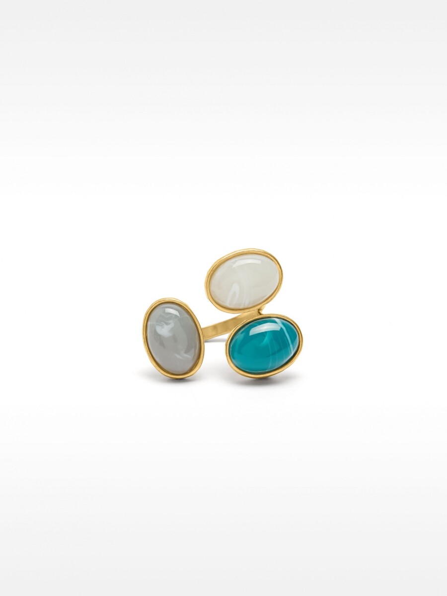 Anillo Efecto Piedra multicolor