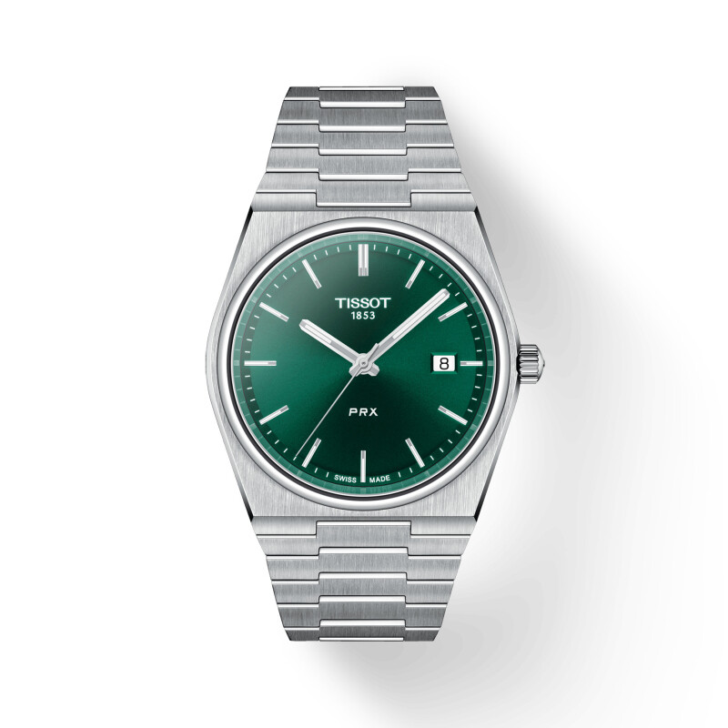 Reloj Tissot PRX T1374101109100 40mm color verde Verde