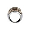 Anillo Tiras-Plata y Oro-Piedra Zirconia-AN5075 conpiedra