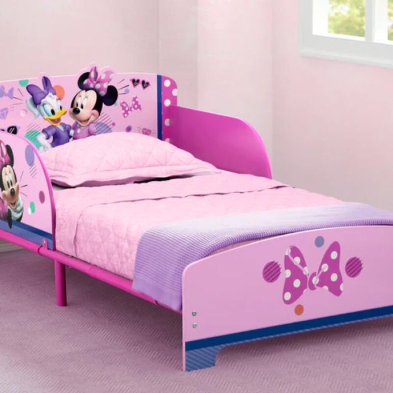 Cama de madera Minnie Mouse Disney rosa palido Cama de madera Minnie Mouse Disney rosa palido