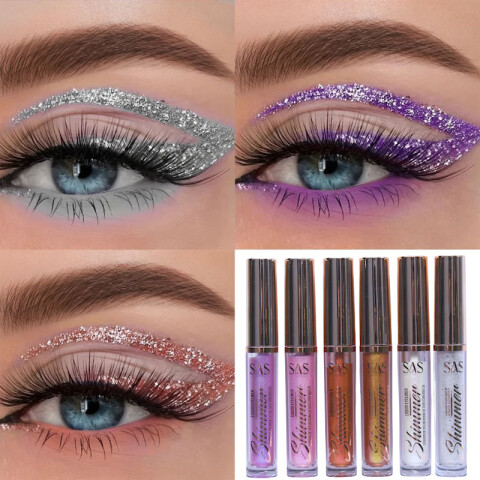 SAS Delineador líquido de ojos con brillo 6 colores Sas Delineador Líquido De Ojos Con Brillo 6 Colores