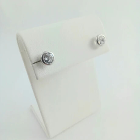 Par de caravanas de Plata 925 con circonia Punto de Luz