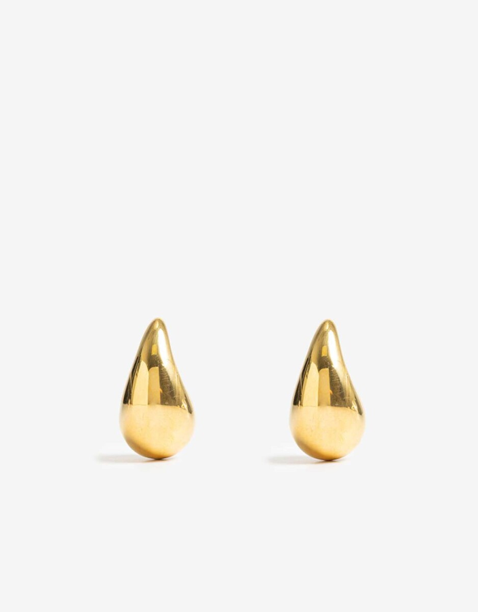 Aros Colgantes Cortos Metal - Dorado 