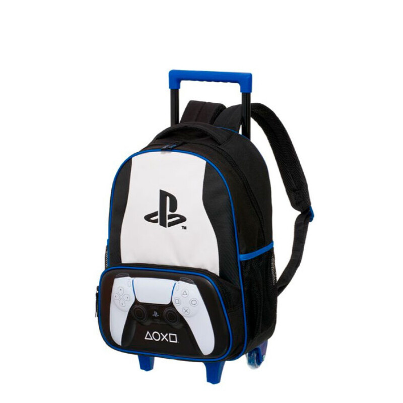 Mochila Play Station Con Carro Negro - Azul