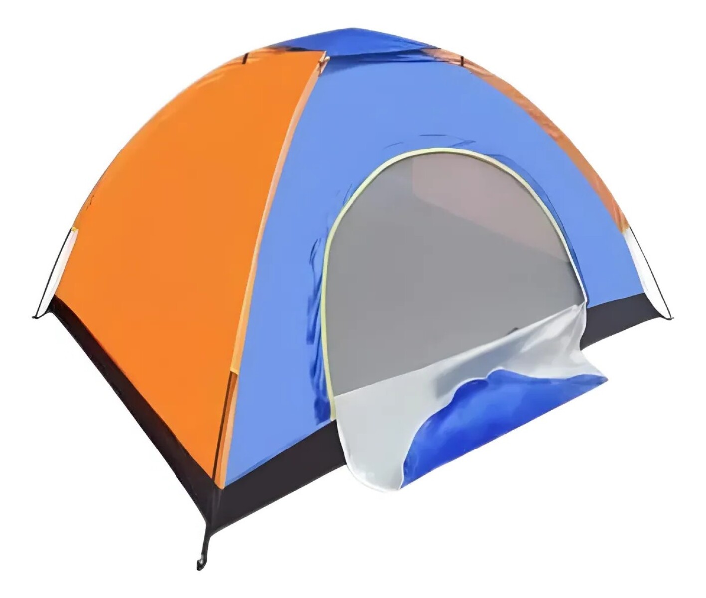 Carpa Iglú De Camping Para 3 Personas - AZUL Y NARANJA 