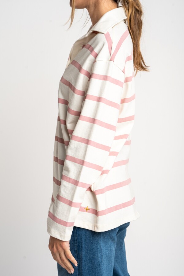 Sweater Cuello Polo Rosa
