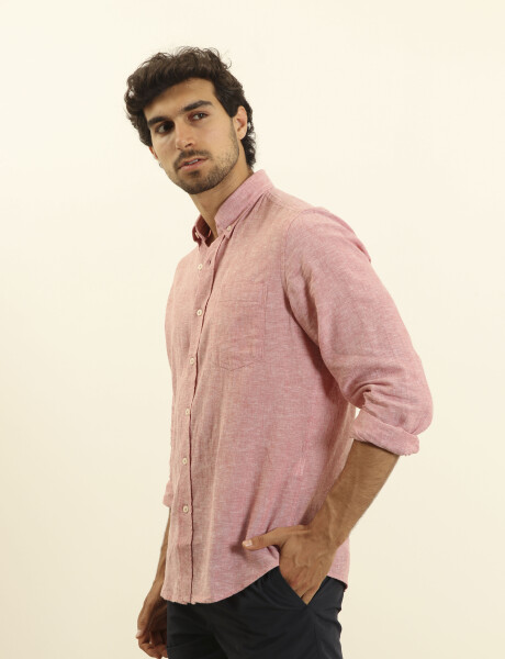 011665 CAMISA DE LINO HARRINGTON LABEL Rojo