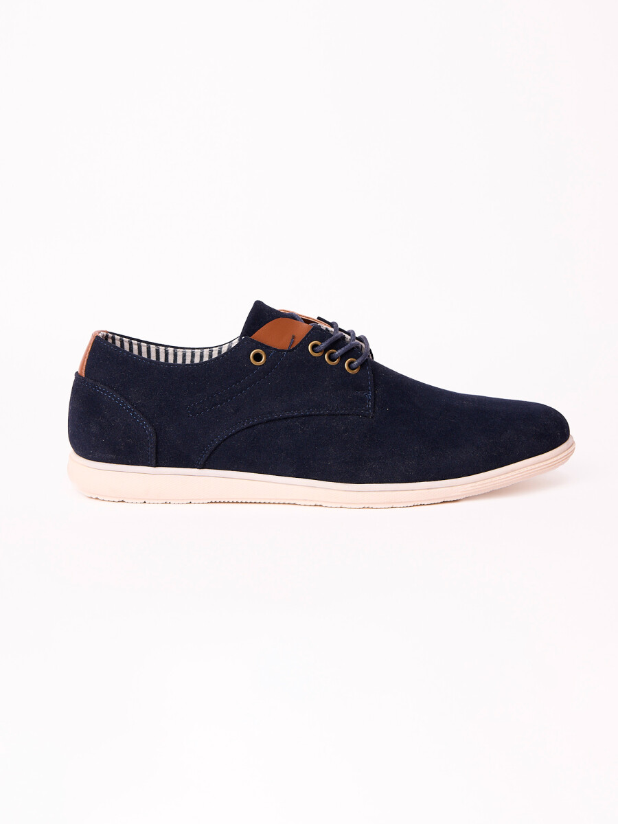 Zapato acordonado suede - azul 