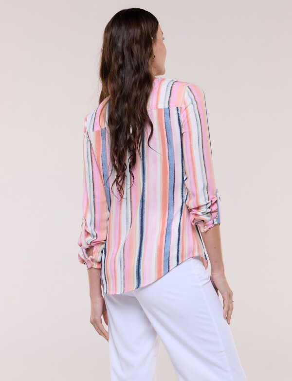 Blusa Gasa Print MULTI/ROSA