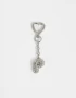 Llavero Glitter Llavero Y Charm Dije Letra "p" Strass - Plateado