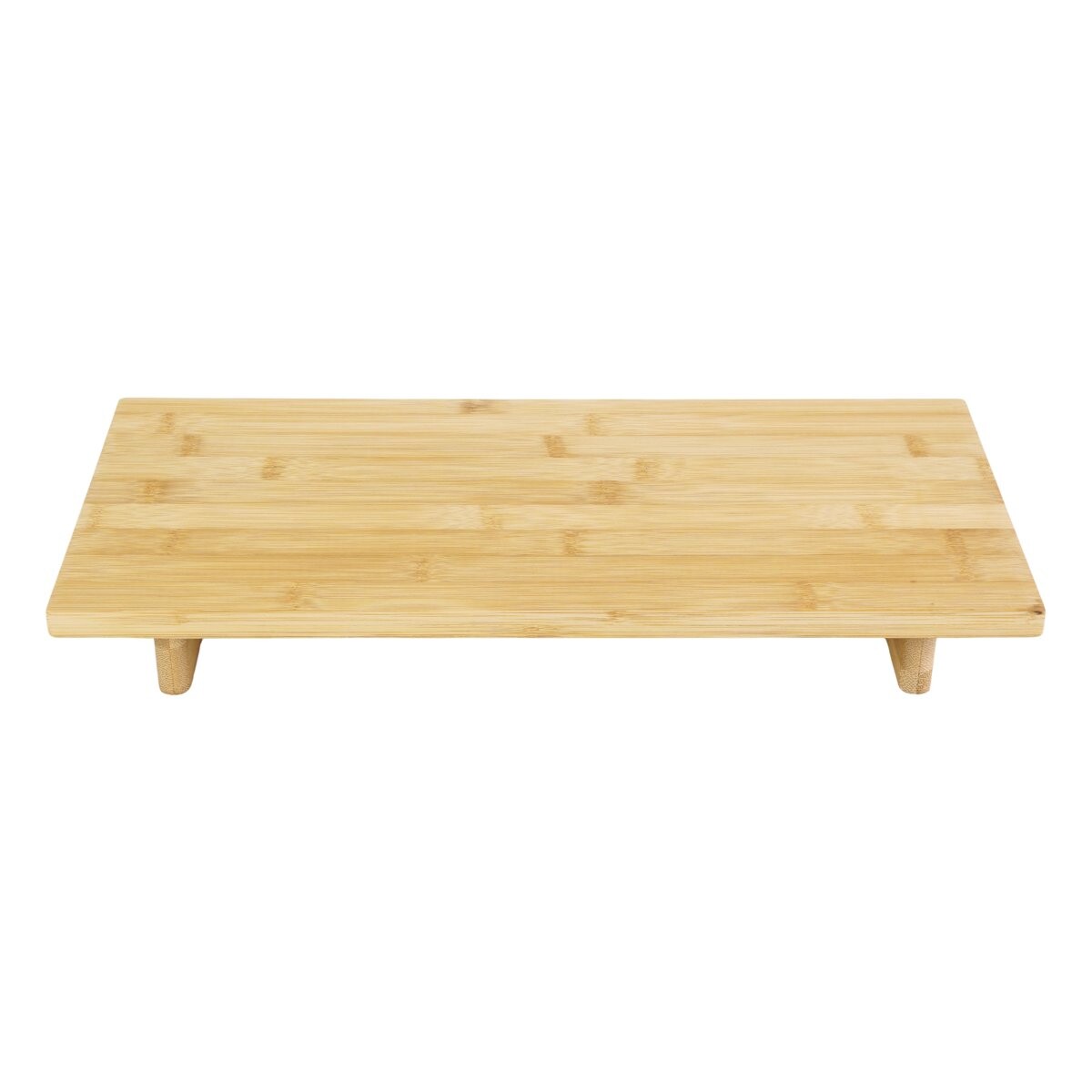 Bandeja rectangular de bamboo con pie 