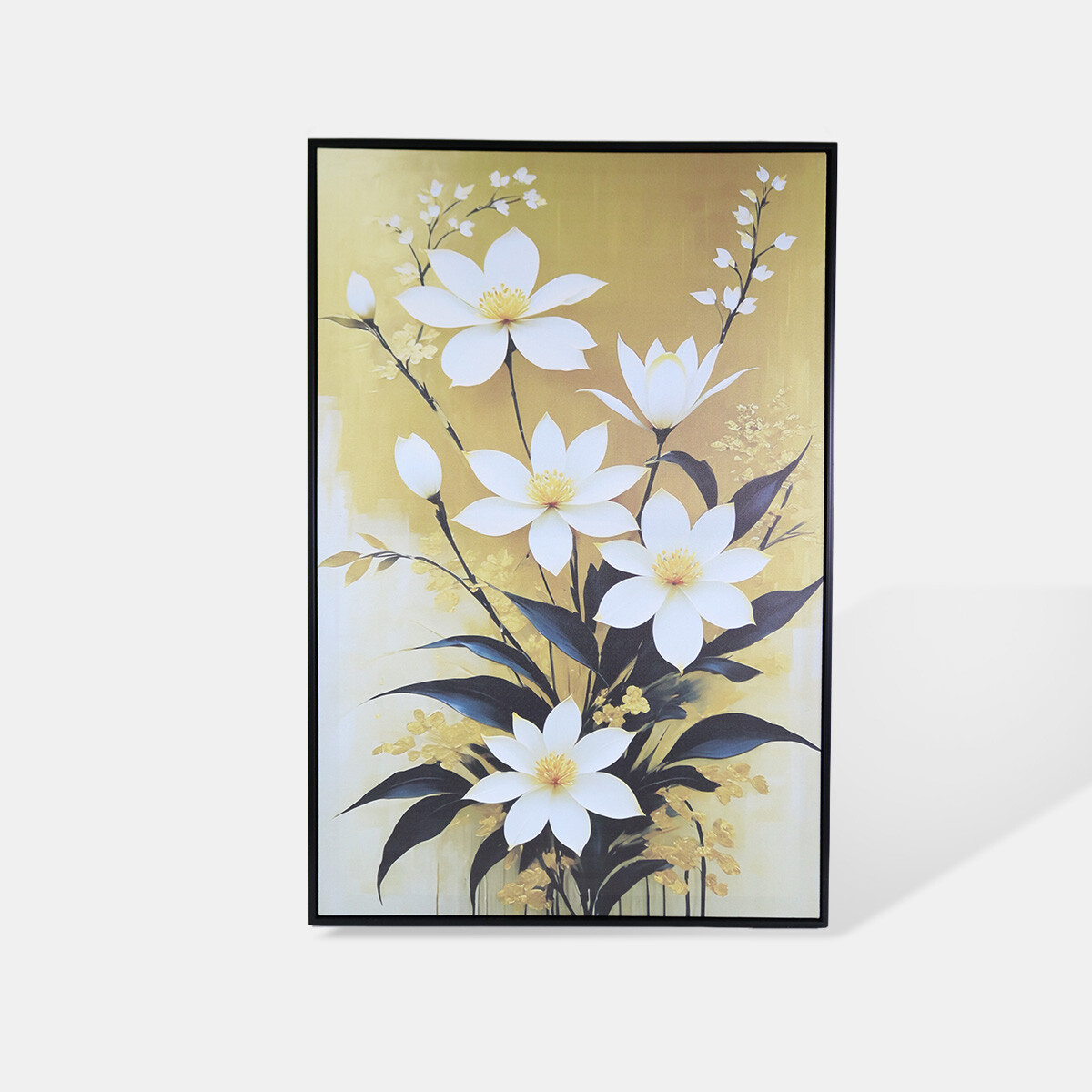 CUADRO DEC FLORES BLANCAS 60X90CM 