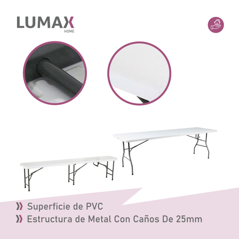 Juego de Jardín Mesa 1.80m y 2 bancos plegables Juego de Jardín Mesa 1.80m y 2 bancos plegables