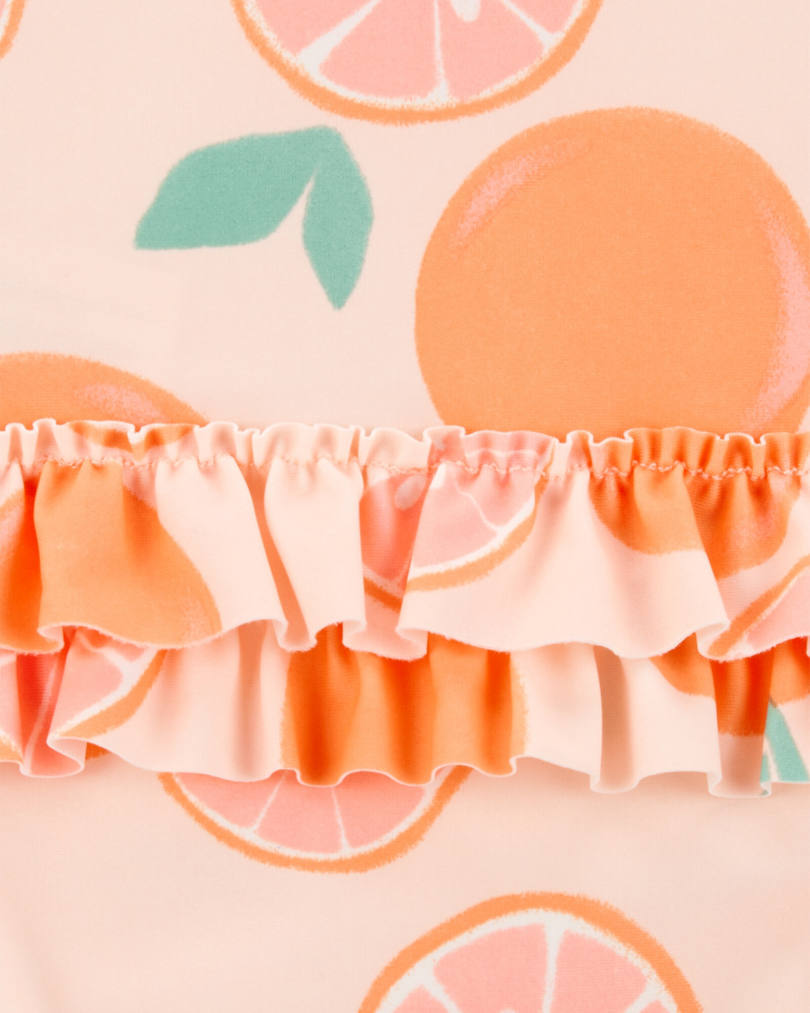 Malla de baño una pieza, manga larga, con protección UPF 50+, diseño naranjas Malla de baño una pieza, manga larga, con protección UPF 50+, diseño naranjas