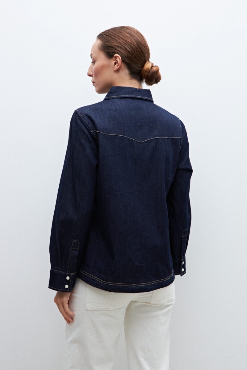 Camisa de jean jean oscuro