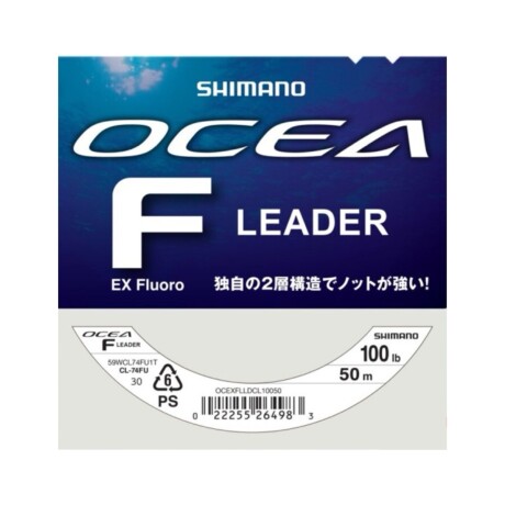 Línea de fluocarbono Ocea EX Fluoro Leader, 0,916 mm, 100 libras, 50 metros Línea de fluocarbono Ocea EX Fluoro Leader, 0,916 mm, 100 libras, 50 metros