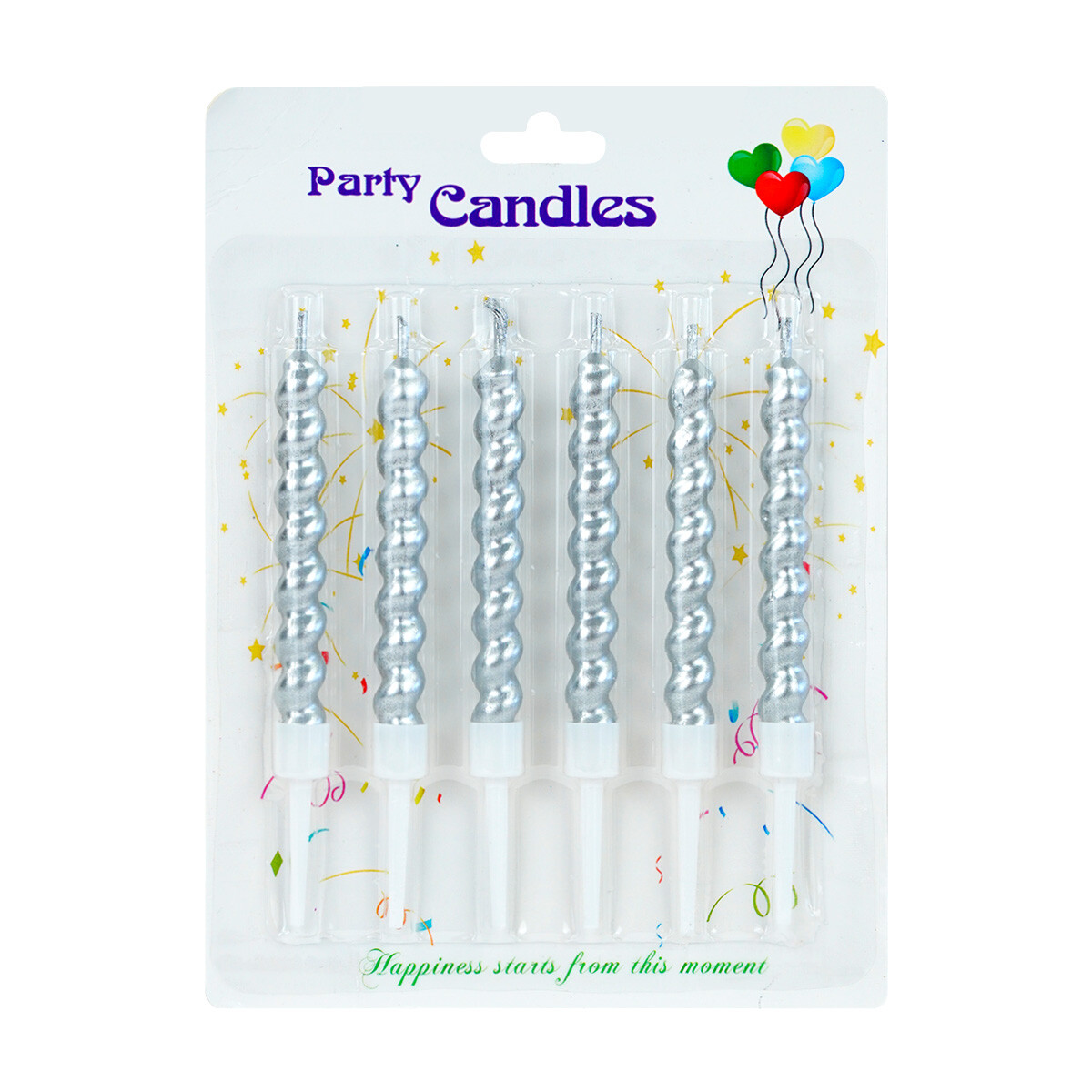 Vela de cumpleaños torneada metalizada 