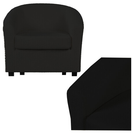 Sillón Negro 1 Cuerpo Boucle Poltrona Respaldo Redondo NEGRO