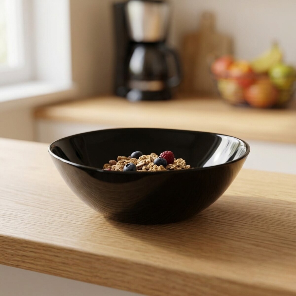 Bowl semi cuadrado 480ml Opalina - NEGRO 